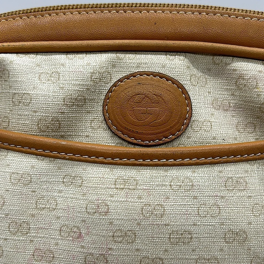 Gucci Authenticated Vintage Cream Leather GG Monogram Crossbody Purse Bag 🌸🌸 - Picture 3 of 12